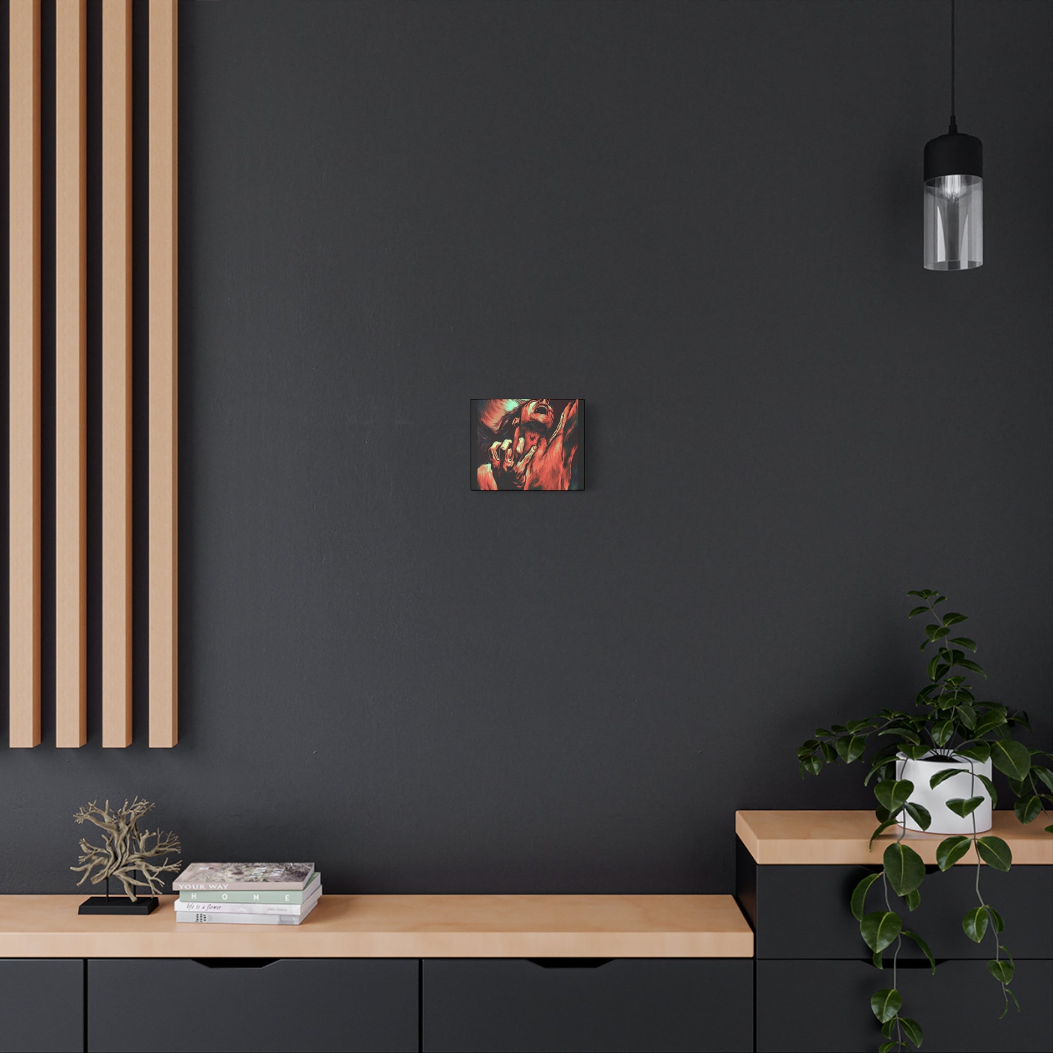 Screaming Figure Abstract Art Canvas | Matte Stretched Wall Art