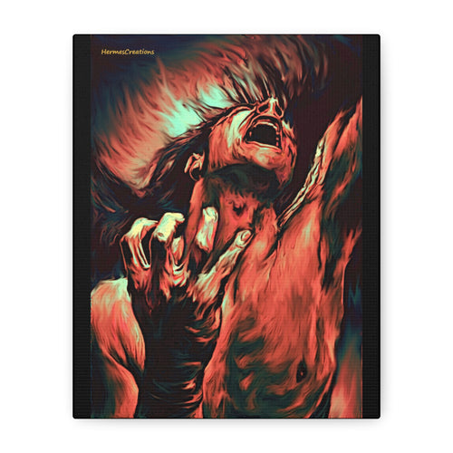 Screaming Figure Abstract Art Canvas | Matte Stretched Wall Art