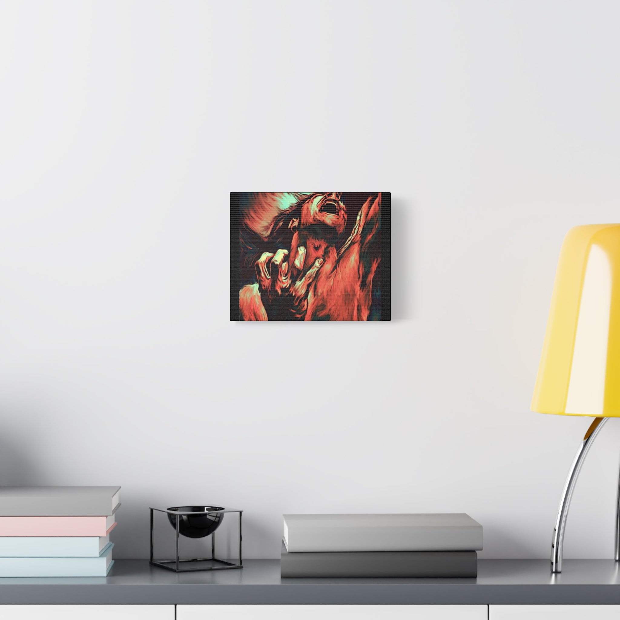 Screaming Figure Abstract Art Canvas | Matte Stretched Wall Art