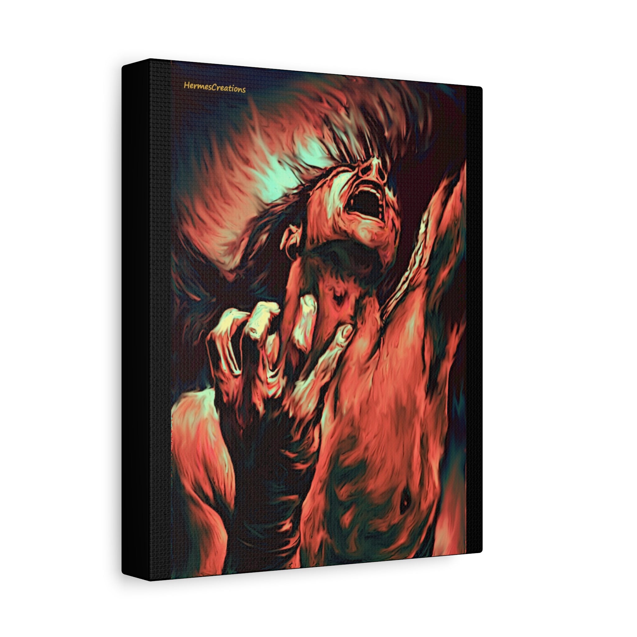 Screaming Figure Abstract Art Canvas | Matte Stretched Wall Art